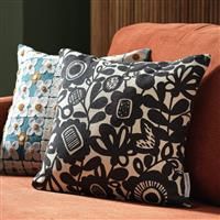 Habitat x Scion Kukkia Cushion - Monochrome - 43x43cm