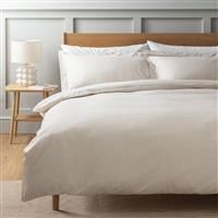 Habitat Cotton Oxford Edge Stripe Cream Bedding Set - Single