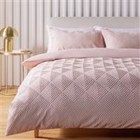 Argos Home Embossed Texture Pink Bedding Set - King size