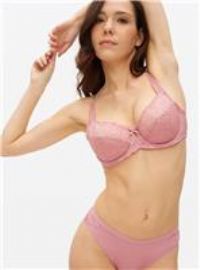 Blush Pink Floral Lace Underwired Bra 36B