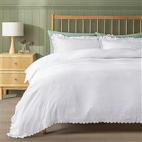 Argos Home Washed Scallop White Bedding Set - Double