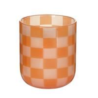 Habitat XL Checkered Candle - Amber and Sandalwood