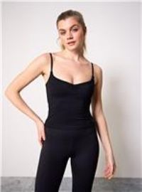 REAKTIV Black Soft Touch Yoga Ruched Detail Co-ord Vest XS