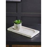 Tibor Travertine Rectangular Decorative Tray - Cream White, Cream