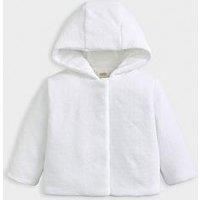 Mamas & Papas Baby Unisex Velour Hooded Jacket - White