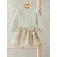 Mamas & Papas Baby Girls 2 Piece Velour Bodysuit & Sparkly Mesh Tutu Skirt - Gold