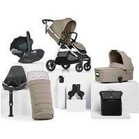 Mamas & Papas Complete Kit - Flip Xt3 Sage Grey Cloud T (Inc Pushchair, Carrycot, Adaptors, Cupholder, Bag, Footmuff, Cloud T & Isofix Base)