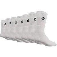 Jeff Banks 7 Pack Athletic Crew Socks - White