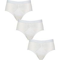 Mens 3 Pack Glenmuir Cotton High Rise Briefs White S