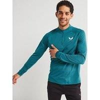 Castore Apex Engineered Knit Half Zip Long Sleeve T-Shirt M Green