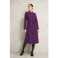 Hobbs London Women's Violet Shirt Dress in Purple | Size: 16