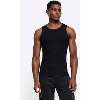River Island Plain Rib Vest - Black