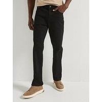 River Island Straight Jawa Zip Jeans - Black