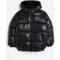 River Island Older Boy Padded Coat - Black