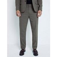 River Island Slim Microcheck Suit Trousers - Light Brown