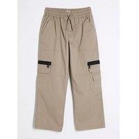 River Island Boys Wide Leg Cargo Trousers - Beige