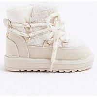 River Island Mini Girls Hiker Boots - Cream