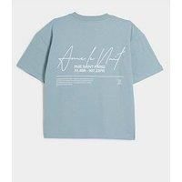 River Island Boys Embossed Graphic T-Shirt - Blue