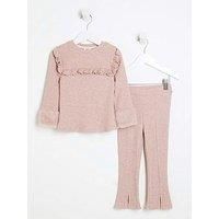 River Island Mini Ribbed Jumper Set - Pink