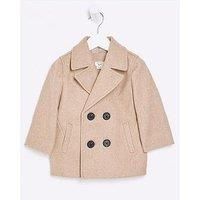 River Island Mini Buttoned Padded Peacoat - Beige