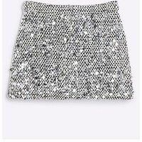River Island Girls Sequin Boucle Skirt - Black