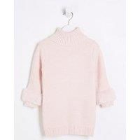River Island Mini Mini Girls Faux Fur Cuff Dress - Pink