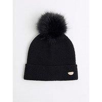 River Island Girls Oversized Pom Pom Beanie - Black