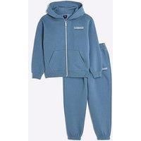 River Island Boys Luminis Zip Through Hoodie Set - Blue