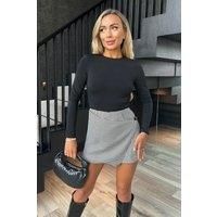 Black And White Houndstooth 2 in 1 Long Sleeve Playsuit