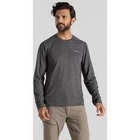 Craghoppers Mens Nosilife Abel Long Sleeved T-Shirt - Black Marl