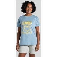 Craghoppers Womens Yago Short Sleeved Top -Nimbus Lemon Print- Blue