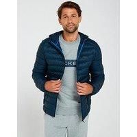 Hackett Airo Padded Hooded Jacket - Navy
