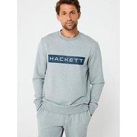 Hackett London Men/'s Hs Essential Sp Crew Sweatshirt, Grey (Grey/Navy), S