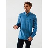 Hackett Flannel Trim Long Sleeve Shirt - Blue