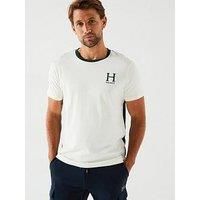Hackett London Men/'s Heritage H Hkt Mlt Tee T-Shirt, White (White/Green), XS