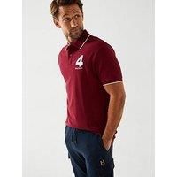 Hackett Heritage Number Polo Shirt - Dark Red