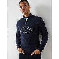 Hackett Heritage Hzip Half Zip Sweater L Blue