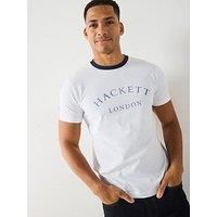 Hackett London Men/'s Heritage ESS TEE T-Shirt, White(Optic White), XXL