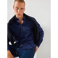 Hackett Garment Dye Plain Oxford Shirt - Navy