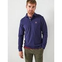 Hackett Heritage H Long Long Sleeve Polo Shirt - Navy