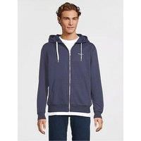 Hackett Hackett Brushed Cotton Zip Hoodie - Navy