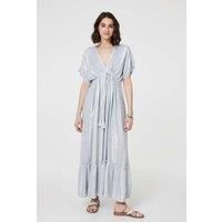 Dotty Empire Waist Kimono Maxi Dress
