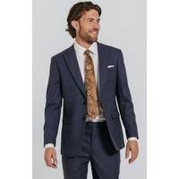 Dobell Mens Dark Blue Twill Suit Jacket Regular Fit Peak Lapel-44R