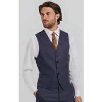 Dobell Men's Dark Blue Twill Waistcoat | Size: Small