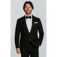 Dobell Mens Black 2 Piece Tuxedo Slim Fit Satin Shawl Lapel (38L Jacket with 32L Trousers)