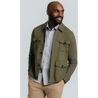 Dobell Men's Green Linen Twill Safari Jacket | Size: Large