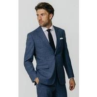 Dobell Mens Blue Check Suit Jacket Regular Fit-40R
