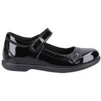Hush Puppies Bethany Patent Senior Girls BTS Shoe Touch Black Fastening