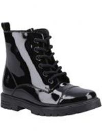 Hush Puppies Lauren Patent Senior Shoe, Black, 6 UK