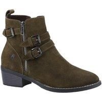Hush Puppies Womens Boots Green Adults Ladies Ankle Khaki Zip Buckle Jenna SIZE